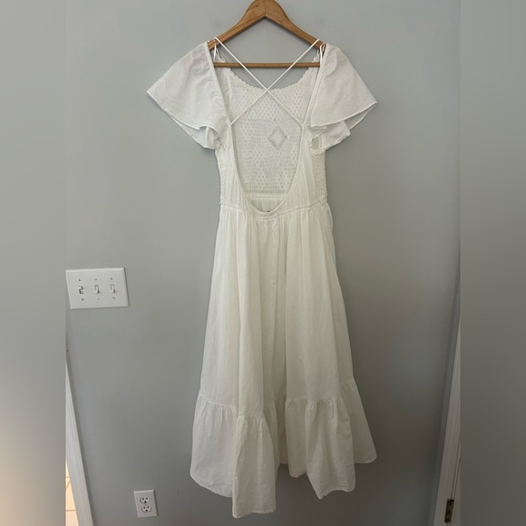 Zara White Crocheted Open Back Maxi Dress - Picture 8 of 8